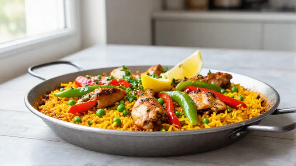 A visually stunning plate of Gordon Ramsay's chicken pilaf recipe, brimming with flavorful chicken, aromatic spices, and fluffy rice.