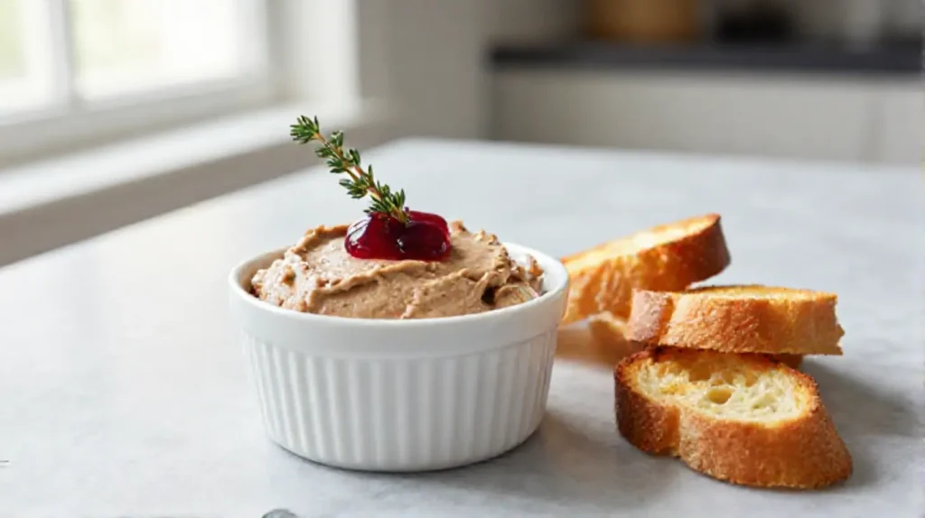 A beautifully plated, professional shot of a homemade Gordon Ramsay chicken terrine recipe, showcasing its vibrant layers and elegant presentation.